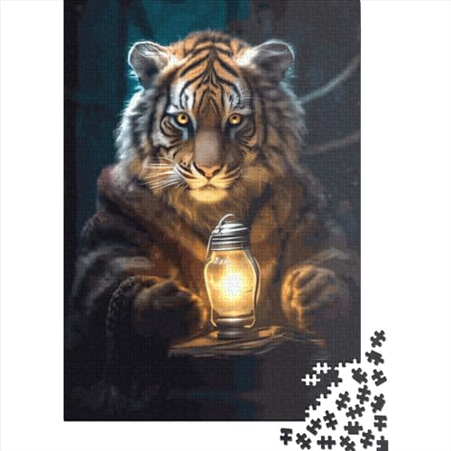 Puzzle 1000 Teile, Magisches Tiger-Puzzle für Kinder, Holzpuzzle, interessantes Stressabbau-Puzzle, 1000 Teile (75 x 50 cm) von ABFFSDT