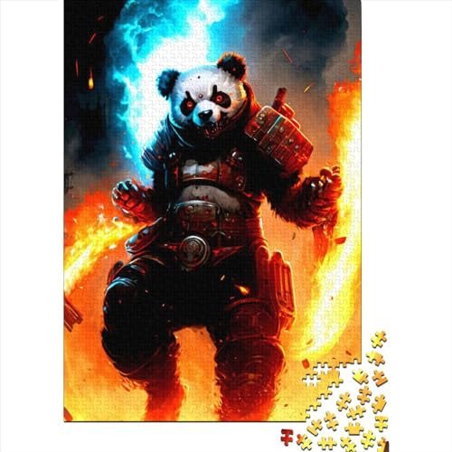 Puzzle 1000 Teile, Panda-Krieger-Puzzle für Kinder, Holzpuzzle, interessantes Stressabbau-Puzzle, 1000 Teile (75 x 50 cm) von ABFFSDT