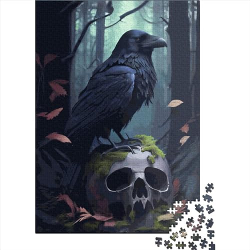 Puzzle 1000 Teile, Raben-Tierkunst, Puzzle für Kinder, kreatives Holzpuzzle, Puzzle für Teenager, 1000 Teile (75 x 50 cm) von ABFFSDT