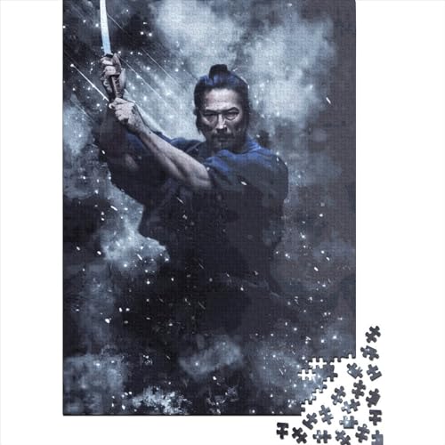 Puzzle 1000 Teile, Samurai-Kreativpuzzle für Kinder, Holzbrettpuzzle, Puzzle für Geburtstags- und Festivalgeschenke, 1000 Teile (75 x 50 cm) von ABFFSDT