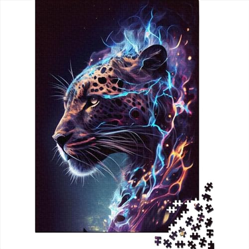 Puzzle 1000 Teile, elektrisierender Leopard, Puzzle für Erwachsene, Schwierigkeitsgrad: Familienspiele, 1000 Teile (75 x 50 cm) von ABFFSDT