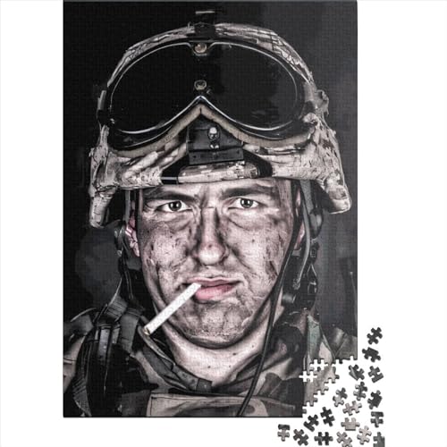 Puzzle 1000 Teile „Marine im Helm“ für Teenager, kreatives Holzpuzzle, Spielzeug, Familienspiel, Schwierigkeitsgrad, Herausforderung, Puzzle 1000 Teile (75 x 50 cm) von ABFFSDT