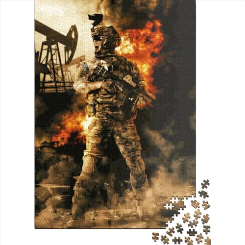 Puzzle 1000 Teile für Soldaten, für Jugendliche, kreatives Holzpuzzle, Spielzeug, Familienspiel, Schwierigkeitsgrad, Herausforderung, Puzzle 1000 Teile (75 x 50 cm) von ABFFSDT