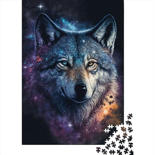 Puzzle für Erwachsene, 1000 Teile, Galaxy Wolf-Puzzle, Holzpuzzle, Lernspielzeug, Puzzle, Gelegenheitsspiele, 1000 Teile (75 x 50 cm) von ABFFSDT