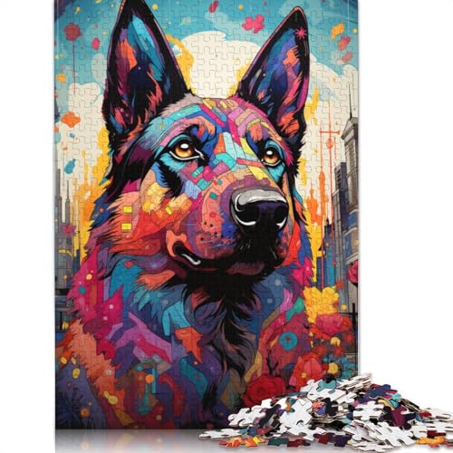 Puzzle für Erwachsene, farbenfrohes psychedelisches Puzzle „Hound‘s“, Puzzles für Erwachsene, Lernspiel, Herausforderungsspielzeug, 1000 Teile (75 x 50 cm) von ABFFSDT