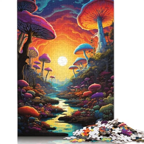 Puzzle für Erwachsene, farbenfrohes psychedelisches Traumland-Puzzle, Holzpuzzle, Puzzle für Erwachsene, Lernspiel, Herausforderungsspielzeug, 1000 Teile (75 x 50 cm) von ABFFSDT