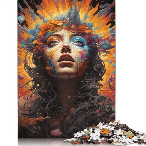 Puzzle für Erwachsene und Jugendliche, Fantasie, Bunte Frau, Puzzle für Erwachsene, Familienspiel für Erwachsene und Jugendliche, 1000 Teile (75 x 50 cm) von ABFFSDT