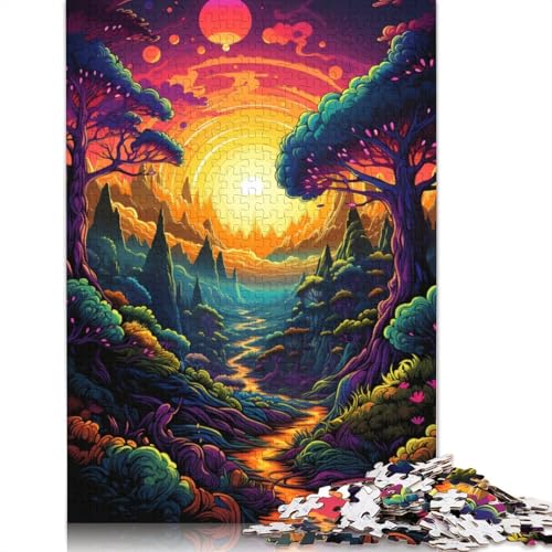 Puzzle für Erwachsene und Jugendliche, Fantasie, bunter Dschungel, Holzpuzzle, Erwachsene ab 14 Jahren, 300 Teile (40 x 28 cm) von ABFFSDT