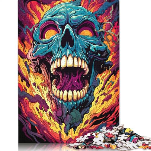 Puzzle für Erwachsene und Jugendliche, apokalyptische, farbenfrohe, psychedelische Totenköpfe, Puzzle für Kinder, Familienspiel für Kinder, 1000 Teile (75 x 50 cm) von ABFFSDT