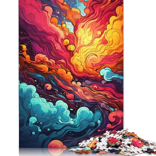 Puzzle für Erwachsene und Jugendliche, psychedelische Farben, Holzpuzzle, Erwachsene ab 14 Jahren, 1000 Teile (75 x 50 cm) von ABFFSDT