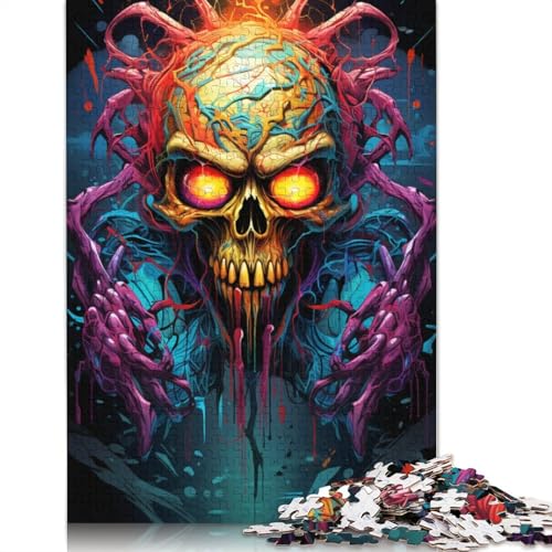 Puzzle für Erwachsene und Jugendliche, psychedelisches, buntes Spinnenmonster, Holzpuzzle, Erwachsene ab 14 Jahren, 500 Teile (52 x 38 cm) von ABFFSDT
