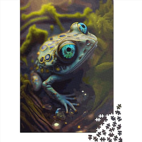 Puzzle für Kinder, 1000 Teile, Alien-Frosch, Puzzle für Erwachsene, Holzbrett-Puzzle, Denksport-Puzzle für Kinder und Jugendliche, 1000 Teile (75 x 50 cm) von ABFFSDT