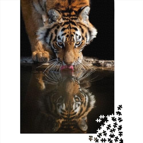 Puzzle für Kinder, Puzzle „Tiger Reflection“, 1000 Teile, Puzzle für Kinder, rechteckige Puzzles, Puzzle 1000 Teile (75 x 50 cm) von ABFFSDT