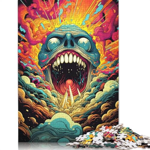 Puzzle mit bunter Totenkopf-Zeichnung, 1000 Teile, für Erwachsene, Puzzle für Erwachsene und Jugendliche ab 12 Jahren, 1000 Teile (75 x 50 cm) von ABFFSDT
