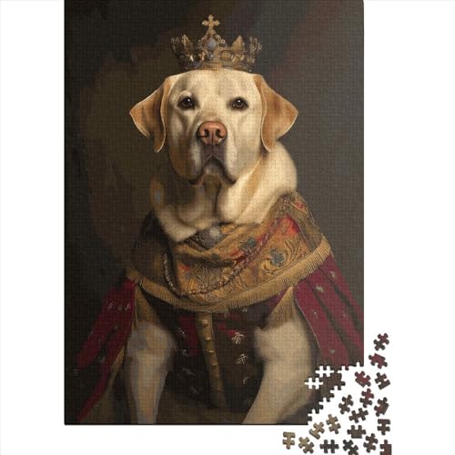 Puzzles für Kinder, Labrador der König, Puzzles für Kinder 1000, Holzpuzzles für Erwachsene, 1000-Teile, Puzzles für Kinder und Teenager, Puzzlespiel 1000 Teile (75 x 50 cm) von ABFFSDT