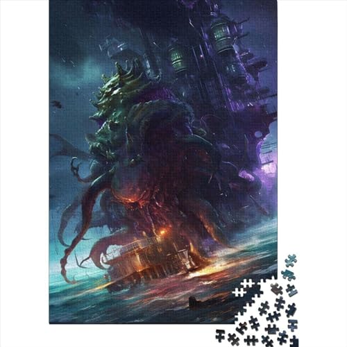 Seemonster-Puzzle 1000 Teile für Kinder, Puzzle für Kinder, 1000-teiliges Puzzle, Lernspiele, 1000 Teile (75 x 50 cm) von ABFFSDT