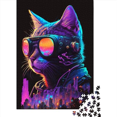 Süßes Cat1-Puzzle, 1000 Teile, Holzpuzzle, Familienspiele, Geburtstagsgeschenk, Puzzle, Gelegenheitsspiele, 1000 Teile (75 x 50 cm) von ABFFSDT