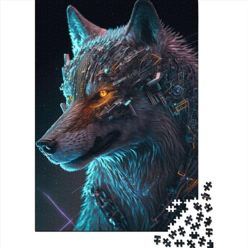 Wolf Cyber5 1000-teiliges Puzzle für Kinder, rechteckiges Holzpuzzle für Kinder, 1000-teiliges Puzzle, 1000 Teile (75 x 50 cm) von ABFFSDT
