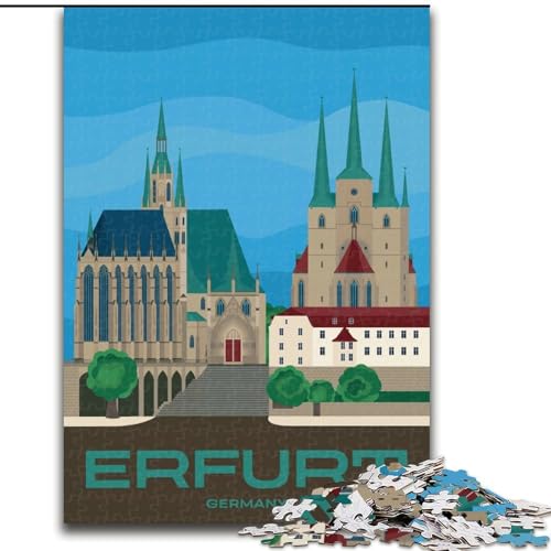 1000 Teile Puzzle für Erwachsene und Jugendliche, Erfurter Stadtbild, Spielzeug, Lernspiele, Stressabbau, Eltern-Kind-Interaktion, 50x75cm von ABKMXDKZ