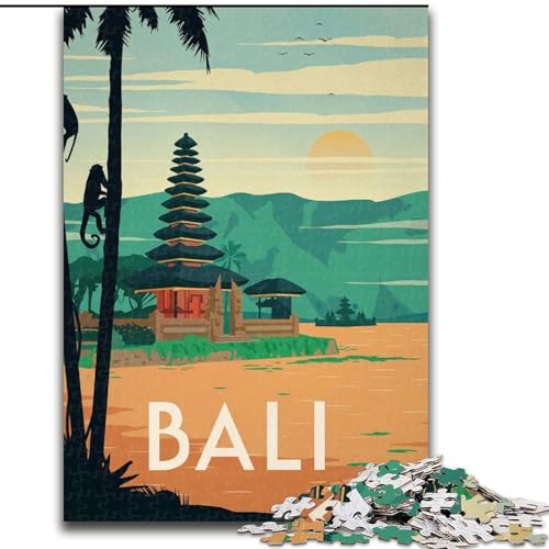1000-teiliges Puzzle Bali, für Kinder ab 14 Jahren, jedes Teil ist einzigartig – lustiges und herausforderndes Spiel für die ganze Familie, tolles Geschenk, 50x75cm von ABKMXDKZ