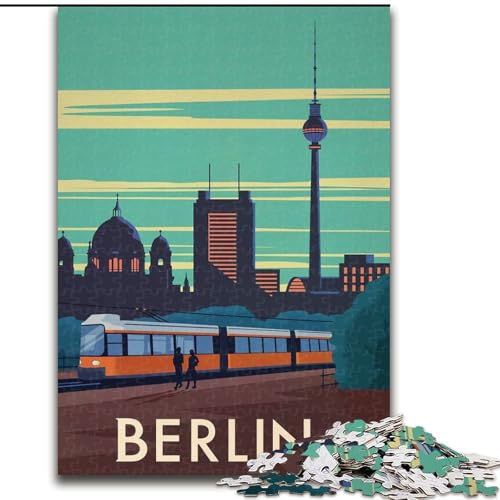 1000-teiliges Puzzle Berlin, für Kinder ab 14 Jahren Jedes Teil ist einzigartig – lustiges und herausforderndes Spiel für die ganze Familie Tolles Geschenk 26x38cm von ABKMXDKZ