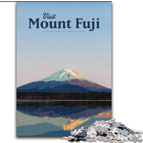 1000-teiliges Puzzle Besuchen Sie den Berg Fuji, für Kinder ab 14 Jahren, jedes Teil ist einzigartig – lustiges und herausforderndes Spiel für die ganze Familie, tolles Geschenk, 26x38cm von ABKMXDKZ