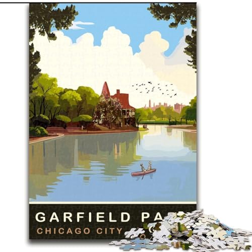 1000-teiliges Puzzle Garfield Park, für Kinder ab 14 Jahren, jedes Teil ist einzigartig – lustiges und herausforderndes Spiel für die ganze Familie, tolles Geschenk, 26x38cm von ABKMXDKZ
