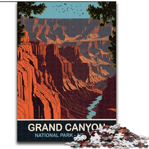 1000-teiliges Puzzle Grand Canyon Nationalpark, für Kinder ab 14 Jahren, jedes Teil ist einzigartig – lustiges und herausforderndes Spiel für die ganze Familie, tolles Geschenk, 50x75cm von ABKMXDKZ