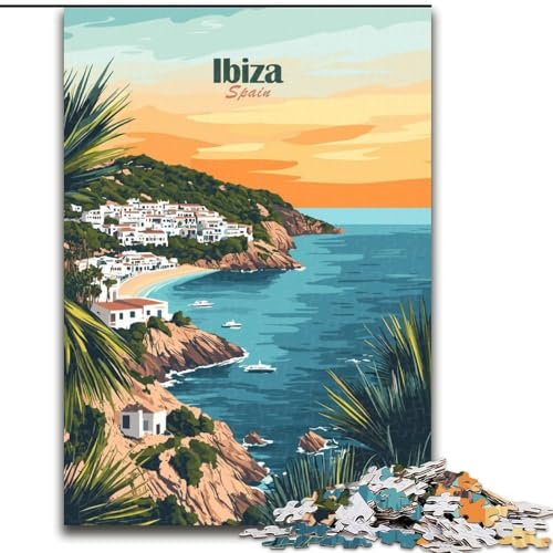 1000-teiliges Puzzle Ibiza Sunset Coast, für Kinder ab 14 Jahren, jedes Teil ist einzigartig – lustiges und herausforderndes Spiel für die ganze Familie, tolles Geschenk, 50x75cm von ABKMXDKZ