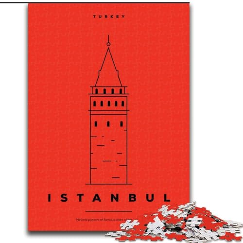 1000-teiliges Puzzle Istanbul, Türkei, für Kinder ab 14 Jahren Jedes Teil ist einzigartig – lustiges und herausforderndes Spiel für die ganze Familie Tolles Geschenk 26x38cm von ABKMXDKZ