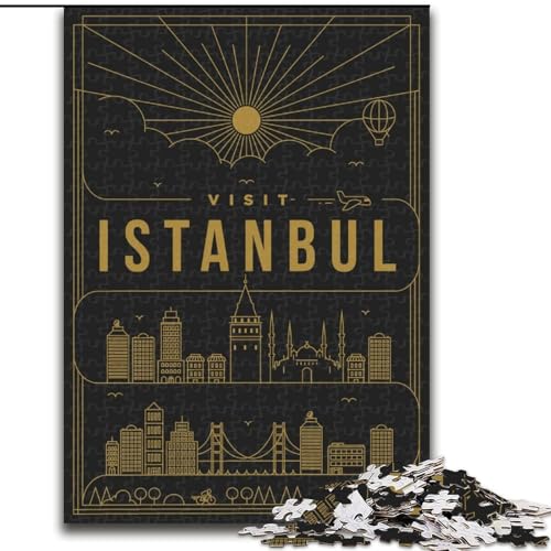 1000-teiliges Puzzle Istanbul, Türkei, für Kinder ab 14 Jahren Jedes Teil ist einzigartig – lustiges und herausforderndes Spiel für die ganze Familie Tolles Geschenk 50x75cm von ABKMXDKZ