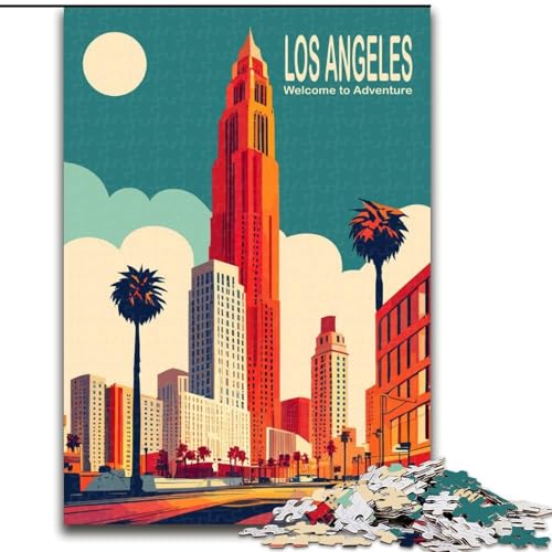 1000-teiliges Puzzle Los Angeles, für Kinder ab 14 Jahren Jedes Teil ist einzigartig – lustiges und herausforderndes Spiel für die ganze Familie Tolles Geschenk 50x75cm von ABKMXDKZ