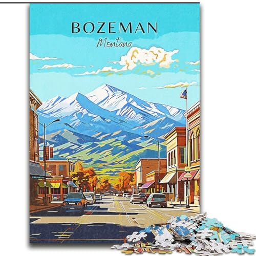 1000-teiliges Puzzle Montana Bozeman Travel, für Kinder ab 14 Jahren, jedes Teil ist einzigartig – lustiges und herausforderndes Spiel für die ganze Familie, tolles Geschenk, 26x38cm von ABKMXDKZ