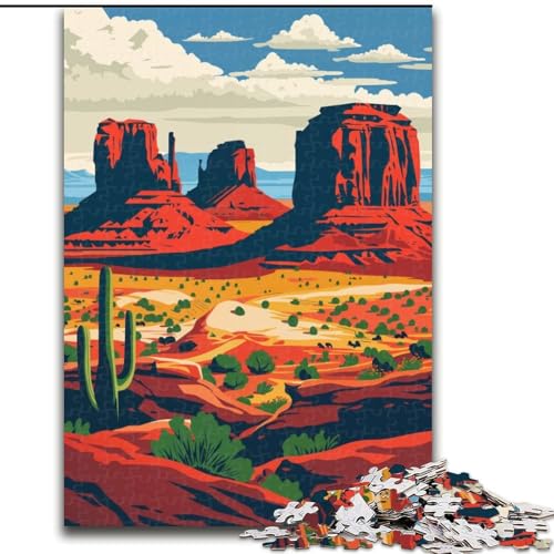 1000-teiliges Puzzle für Erwachsene, Monument Valley-Landschaft, geeignet für Personen ab 14 Jahren, anspruchsvoll zu vervollständigen, Aber lustig und humorvoll, tolles Geschenk, 26x38cm von ABKMXDKZ