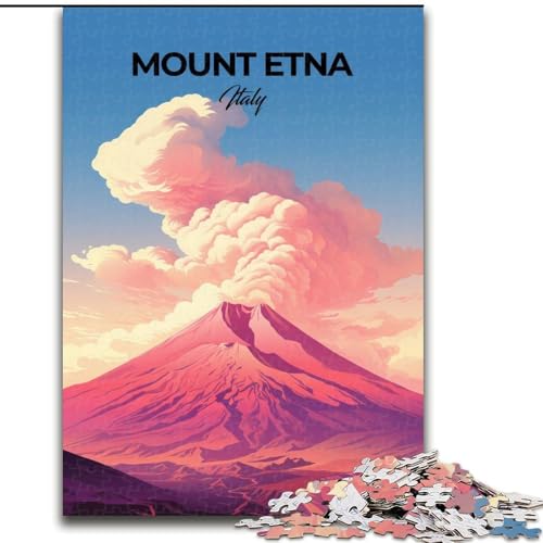 1000-teiliges Puzzle für Erwachsene und Jugendliche, Ätna, Italien, anspruchsvolles Spiel und Familienspaß mit vollständig ineinandergreifenden, zufällig geformten Teilen, 50x75cm von ABKMXDKZ
