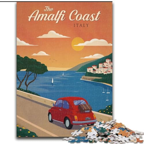 1000-teiliges Puzzle für Erwachsene und Jugendliche, Amalfiküste, anspruchsvolles Spiel und Familienspaß mit vollständig ineinandergreifenden, zufällig geformten Teilen, 50x75cm von ABKMXDKZ
