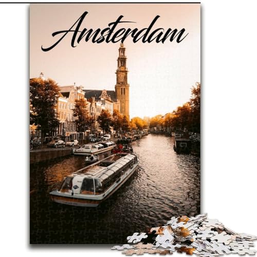 1000-teiliges Puzzle für Erwachsene und Jugendliche, Amsterdam, Spielzeug, Lernspiele, Stressabbau, tolle Geschenke und Spielzeuge, 50x75cm von ABKMXDKZ