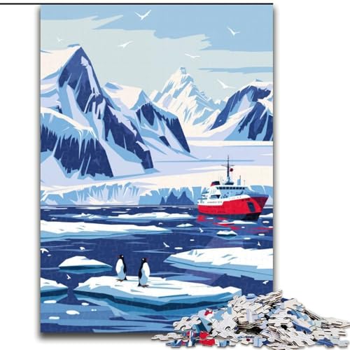 1000-teiliges Puzzle für Erwachsene und Jugendliche, Antarktis-Landschaft mit Pinguinen, Spielzeug, Lernspiele, Stressabbau, Eltern-Kind-Interaktion, 50x75cm von ABKMXDKZ