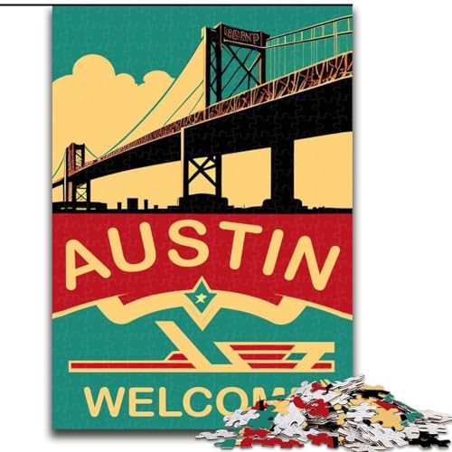 1000-teiliges Puzzle für Erwachsene und Jugendliche, Austin, für Lernspiele, Herausforderungsspielzeug, zur Verbesserung des Gedächtnisses, für 14-Jährige, 26x38cm von ABKMXDKZ