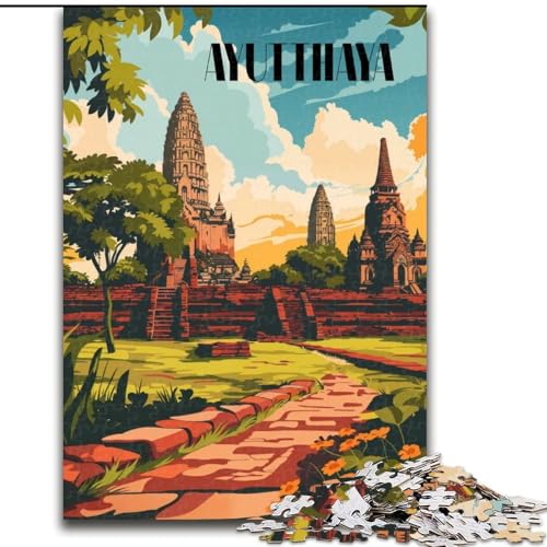 1000-teiliges Puzzle für Erwachsene und Jugendliche, Ayutthaya-Ruinen, Spielzeug, Lernspiele, Stressabbau, Eltern-Kind-Interaktion, 50x75cm von ABKMXDKZ