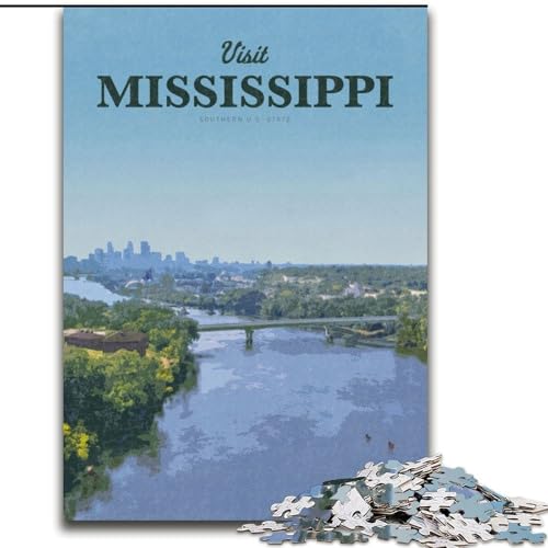 1000-teiliges Puzzle für Erwachsene und Jugendliche, Besuch in Mississippi, Spielzeug, Lernspiele, Stressabbau, Eltern-Kind-Interaktion, 50x75cm von ABKMXDKZ