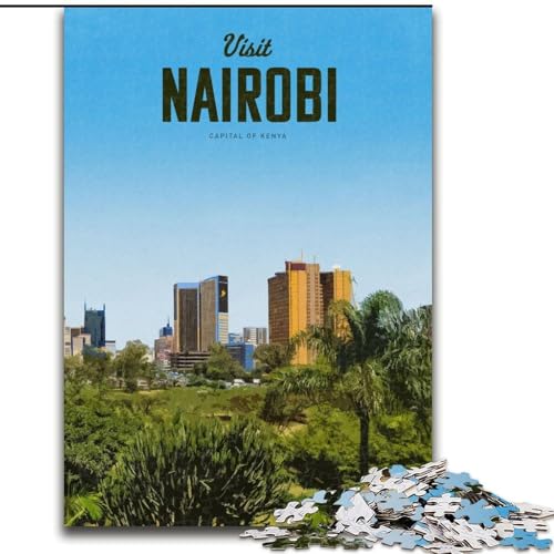 1000-teiliges Puzzle für Erwachsene und Jugendliche, Besuchen Sie Nairobi, anspruchsvolles Spiel und Familienspaß mit vollständig ineinandergreifenden, zufällig geformten Teilen, 26x38cm 1000-teiliges Puzzle für Erwachsene und Jugendliche, Besuchen Sie Nairobi, anspruchsvolles Spiel und Familienspaß mit vollständig ineinandergreifenden, zufällig geformten Teilen, 26x38cm von ABKMXDKZ