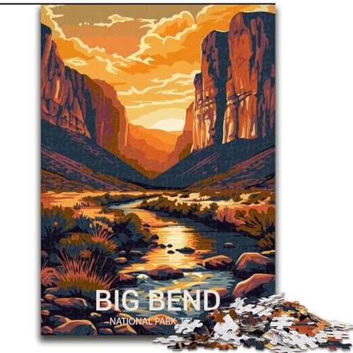 1000-teiliges Puzzle für Erwachsene und Jugendliche, Big Bend-Nationalpark, für Lernspiele, Herausforderungsspielzeug, zur Verbesserung des Gedächtnisses, für 14-Jährige, 26x38cm von ABKMXDKZ