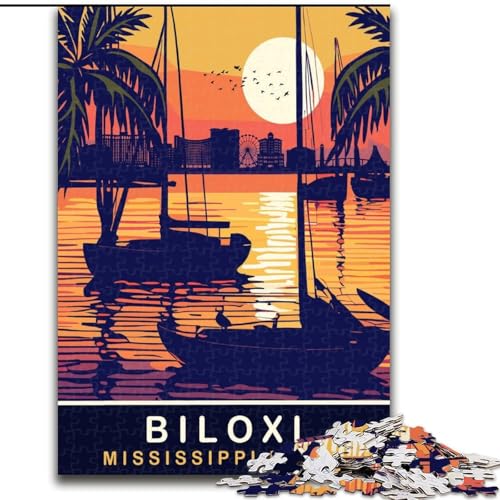 1000-teiliges Puzzle für Erwachsene und Jugendliche, Biloxi-Sonnenuntergang, Spielzeug, Lernspiele, Stressabbau, tolle Geschenke und Spielzeuge, 50x75cm von ABKMXDKZ