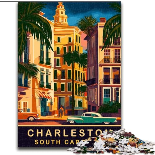 1000-teiliges Puzzle für Erwachsene und Jugendliche, Charleston, South Carolina, anspruchsvolles Spiel und Familienspiel mit vollständig ineinandergreifenden, zufällig geformten Teilen, 26x38cm 1000-teiliges Puzzle für Erwachsene und Jugendliche, Charleston, South Carolina, anspruchsvolles Spiel und Familienspiel mit vollständig ineinandergreifenden, zufällig geformten Teilen, 26x38cm von ABKMXDKZ
