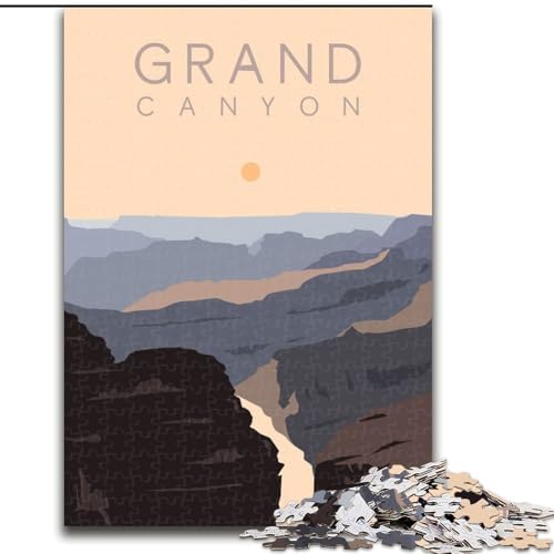 1000-teiliges Puzzle für Erwachsene und Jugendliche, Grand Canyon, für Lernspiele, Herausforderungsspielzeug, zur Verbesserung des Gedächtnisses, für 14-Jährige, 26x38cm von ABKMXDKZ