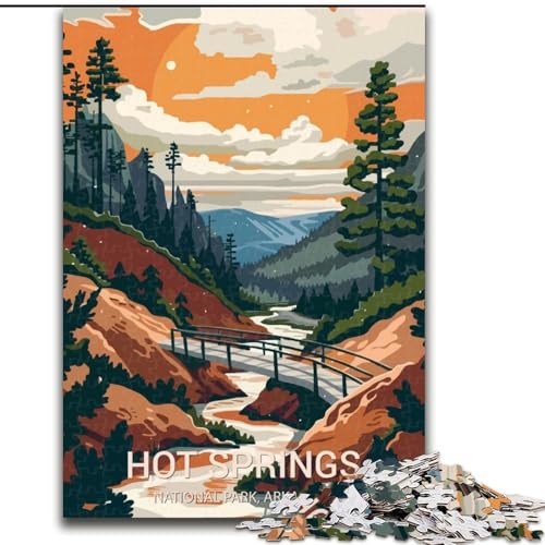 1000-teiliges Puzzle für Erwachsene und Jugendliche, Hot Springs Nationalpark, Spielzeug, Lernspiele, Stressabbau, Eltern-Kind-Interaktion, 50x75cm von ABKMXDKZ