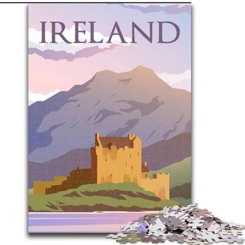 1000-teiliges Puzzle für Erwachsene und Jugendliche, Irland, anspruchsvolles Spiel und Familienspaß mit vollständig ineinandergreifenden, zufällig geformten Teilen, 26x38cm von ABKMXDKZ