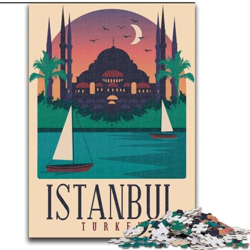 1000-teiliges Puzzle für Erwachsene und Jugendliche, Istanbul, anspruchsvolles Spiel und Familienspiel mit vollständig ineinandergreifenden, zufällig geformten Teilen, 50x75cm von ABKMXDKZ
