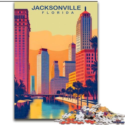 1000-teiliges Puzzle für Erwachsene und Jugendliche, Jacksonville, Spielzeug, Lernspiele, Stressabbau, tolle Geschenke und Spielzeuge, 50x75cm von ABKMXDKZ